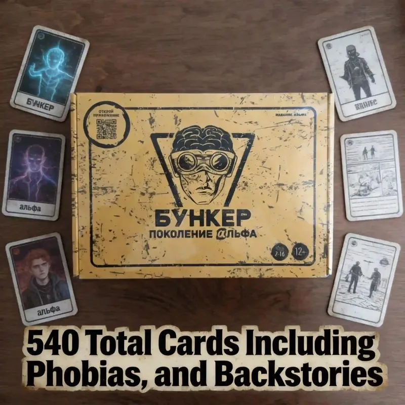 BUNKER: ALPHA GENERATION (Russian Version) - Apocalyptic Social Deduction Game for Adults Strategic Survival Tabletop Experienc