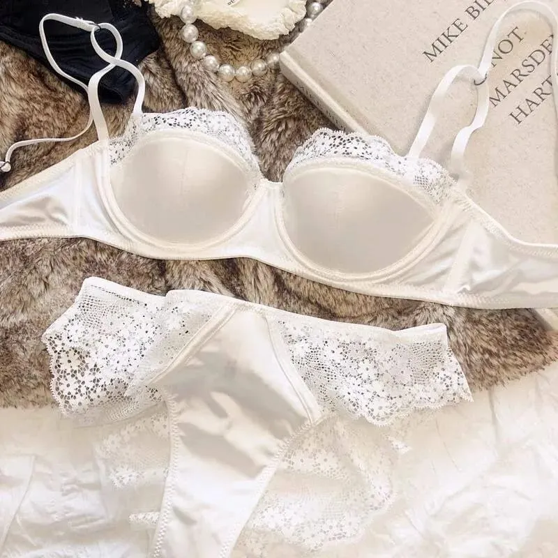 Sexy French Half Cup Lace Bra Soft Underwire Small Breast Enhancer Anti Sag Beautiful Back Women Lingerie 32-38 Comfort All Day