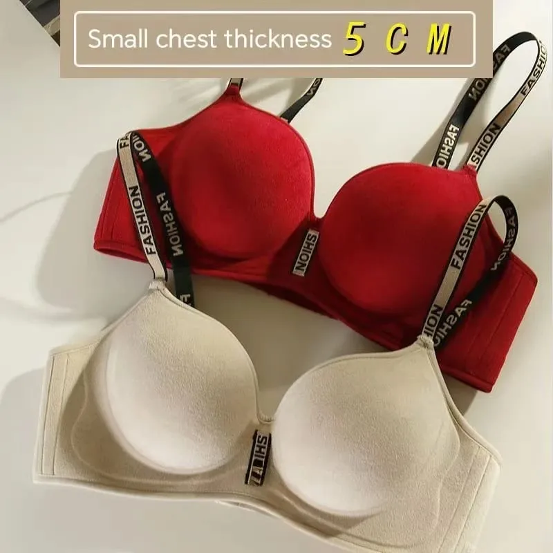Thickened 5CM Seamless Push-Up Bra - Small Breast Gathering Anti-Sagging Soft Flat Chest Special Lingerie No Steel Ring — image 2