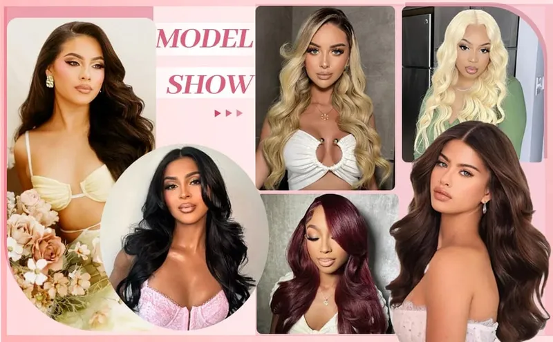 Highlight 4/27 Body Wave Clip In Hair Extensions 100% Human Hair 120g/8pcs Full Head Clip Ins Human Hair Extensions For Woman