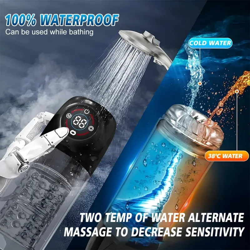 Automatic 6 IN 1 7 Rotating Sucking Licking Modes Male Masturbator Vacuum Penis Pump Vagina Masturbation Adults Sex Toy for Men