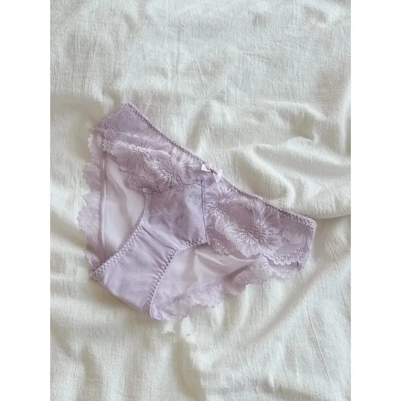 Reggiseno di pizzo francese viola ricamato con ferretto morbido minimizzatore busto grande ascensore anti-abbassamento raccolta supporto lingerie quotidiana set reggiseno 32-38