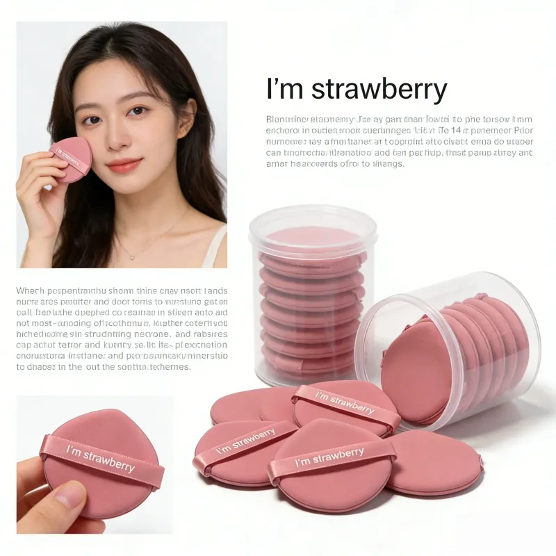 7 Pieces of Pink Drop-Shaped Powder Puff Suitable for Use with Dry Powder to Set Makeup or with Wet Powder for Foundation. — image 3