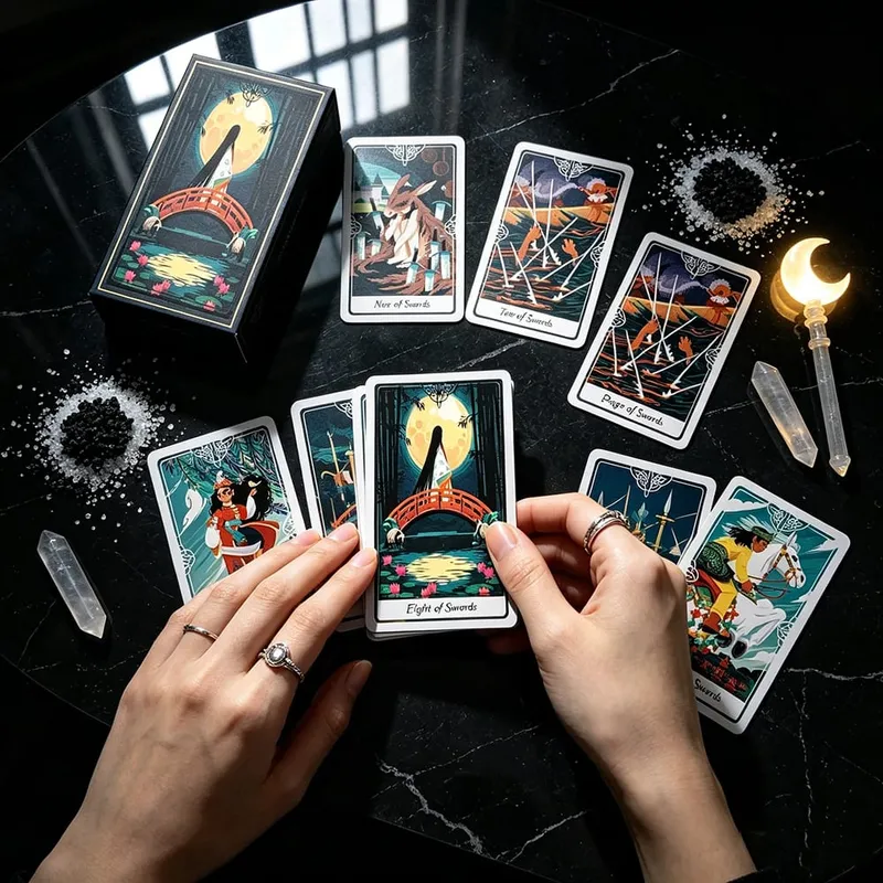 Hot-selling Tarot Cards A 78 Deck English Visions Divination Edition Borad Playing Games,Halloween and Christmas Games — image 3