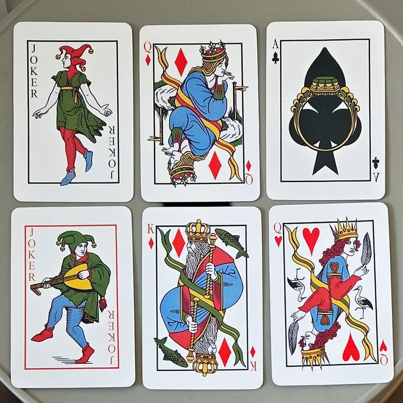 Baralho de cartas       , 9*6cm, arte vintage, adivinhação e cartas de adivinhação, 54 peças, conjunto completo de pôquer, duplo relevo