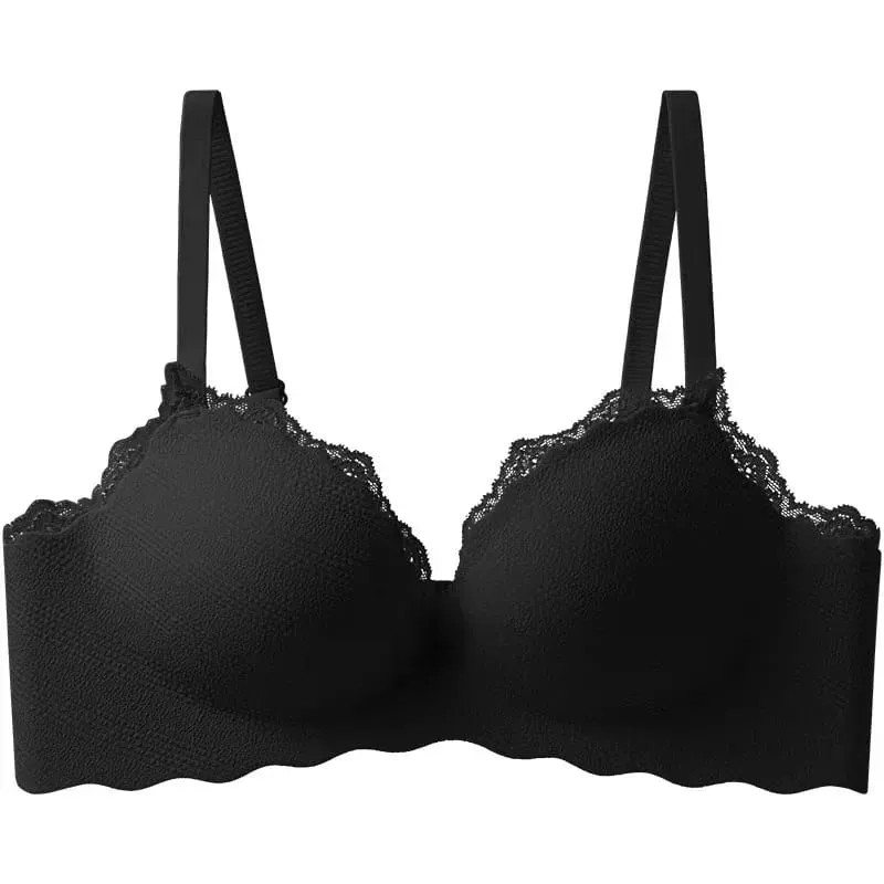 2025 Fashion Lace Thickened One-piece Seamless Push Up Lingerie Small Breast Gathering Comfortable Bra For Women