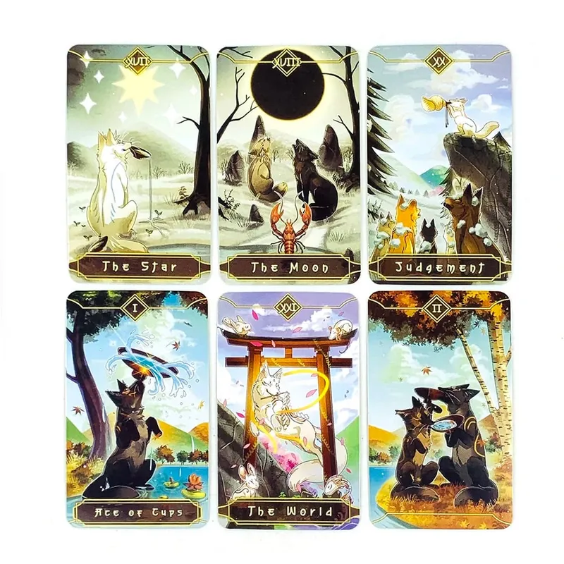 Seasonal Fox Tarot Cards Family Gathering Card Game Mysterious Divination Oracle Board Playing Table Games For Beginners — image 4