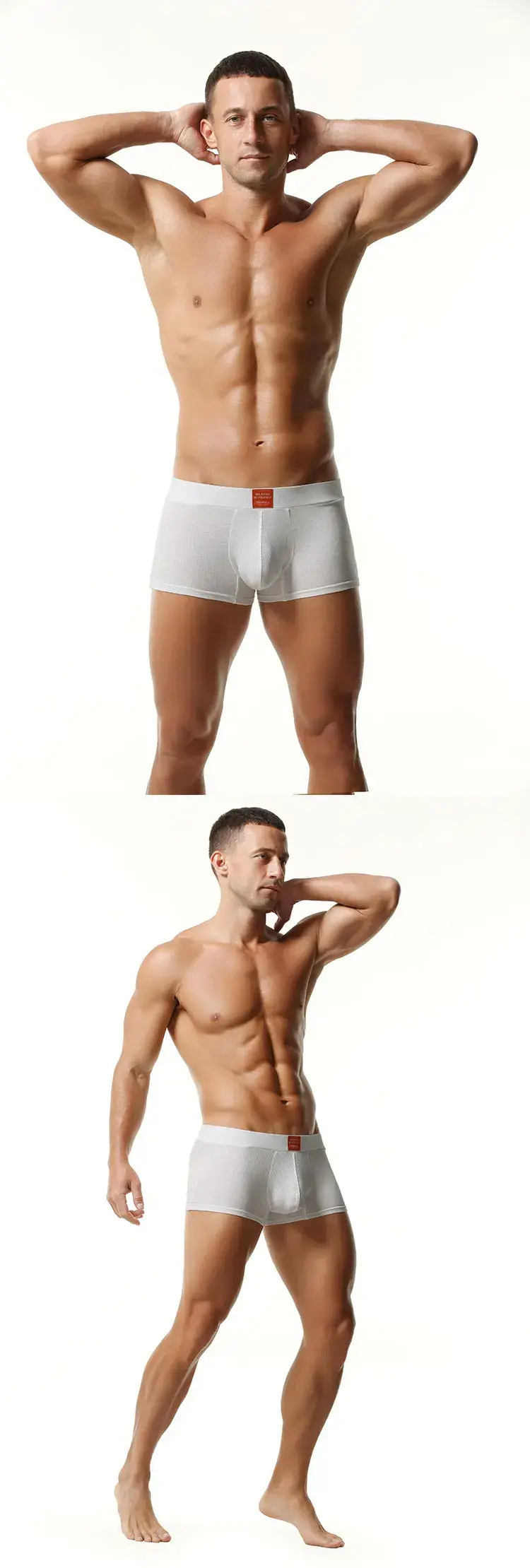Men's Ribbed Boxer Briefs with 3D Contoured Pouch Elastic Waistband Soft Stretch Fabric for Comfort Casual Underwear — image 6