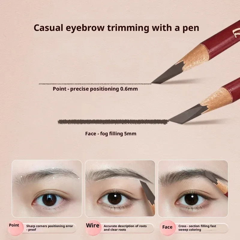 Precision Hard Core Eyebrow Pencil - Creates Natural Wild Brows with Microblading Effect Waterproof and Long Wearing