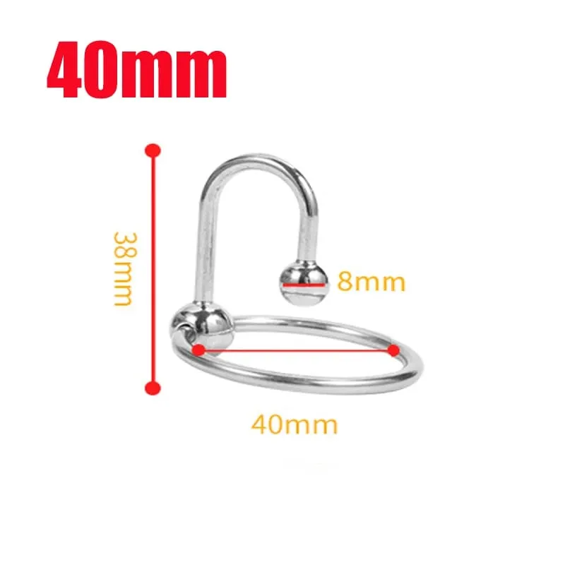 SM Urethral Dilator Cock Ring Stainless Steel Ejaculation Delay Penis Ring Metal Bead Delay Lock Fine Penis Plug Sex Toy for Men