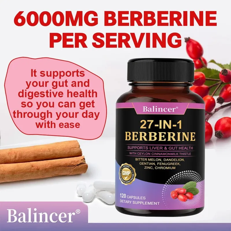 Berberine Dietary Supplement - with Ceylon Cinnamon Metabolism Healthy Weight Management Circulatory Health Immune System