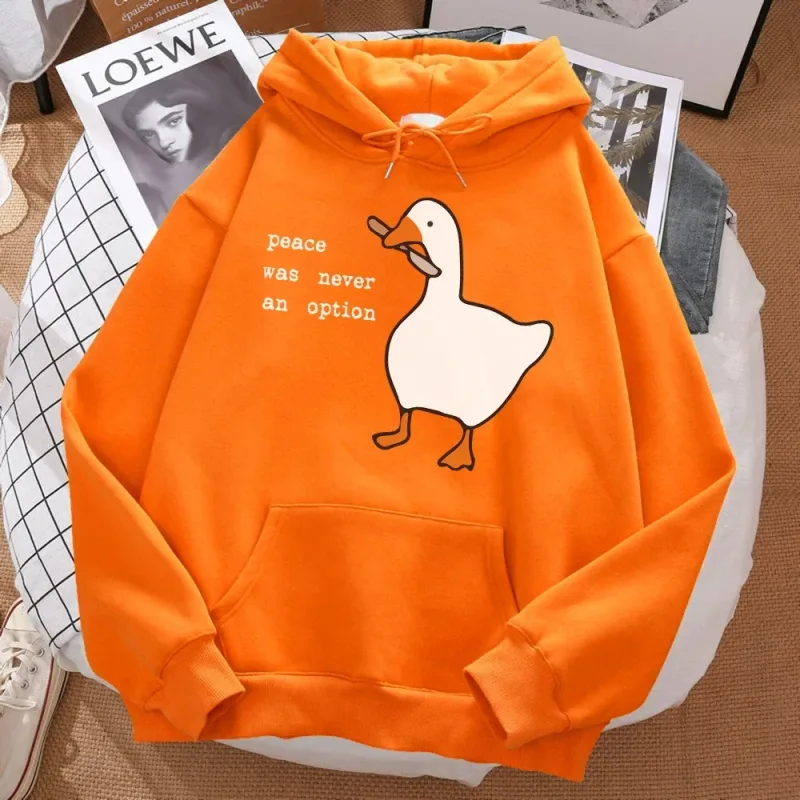 La pace non è mai stata un'opzione Felpa stampata da uomo Street Oversize Autunno con cappuccio Hipster Felpe morbide Hip Hop Abbigliamento sportivo caldo