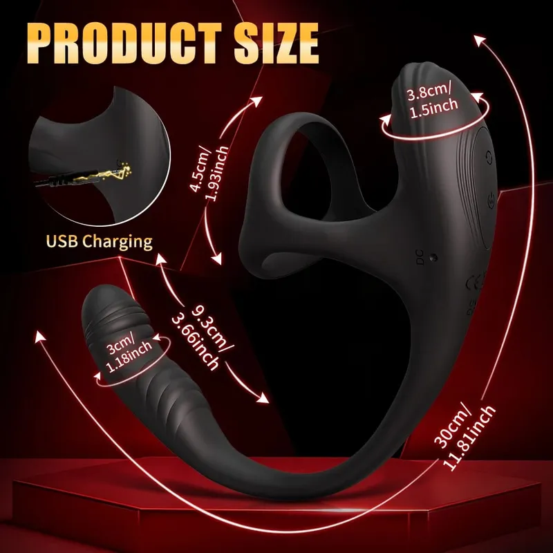 Vibrant godemichet anal masseur de Prostate APP contrôle anneau de pénis anneau de pénis jouets sexuels pour hommes Couples adultes 18 + — image 6