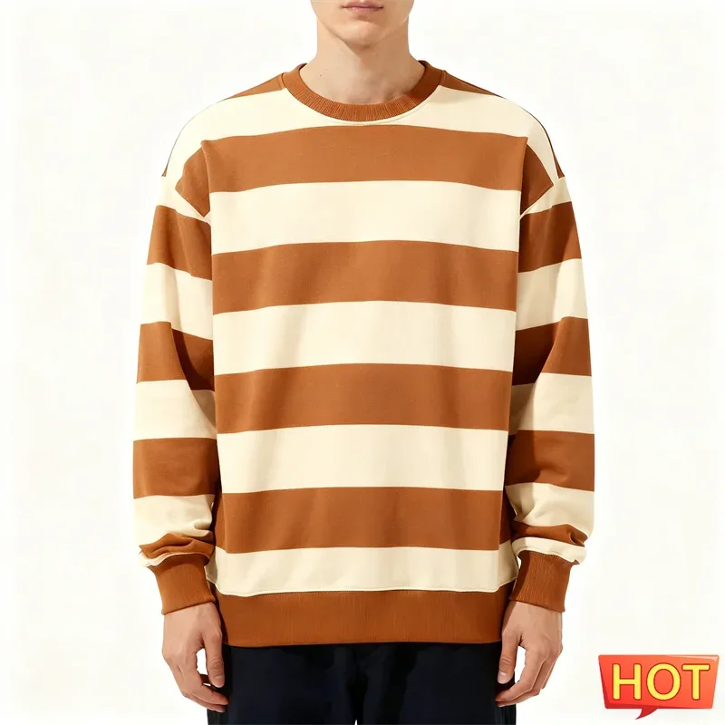Sweat-shirt graphique à rayures simples pour hommes, tendance, manches longues, imprimé en 3D, laid, décontracté, surdimensionné, hauts — image 8