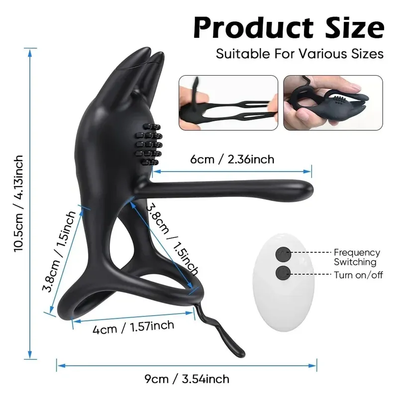 Vibrating Cock Ring Penis Ring for Men Ejaculation Delay Remote Control Penis Extension Clit Stimulator Sex Toy for Couples 18+ — image 5
