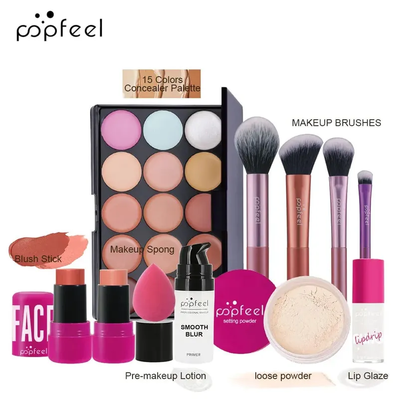 Coffret cadeau de maquillage pour la Saint-Valentin et les vacances – Kit de maquillage tout-en-un de 11 pièces pour filles et femmes avec correcteur