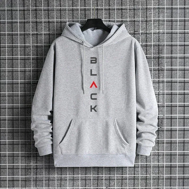 Black Letter Print Hoodies for Man Autumn Winter Hot Sale High Quality Hooded Sweatshirt Home Outdoor Casual Sport Warm Pullover — image 17