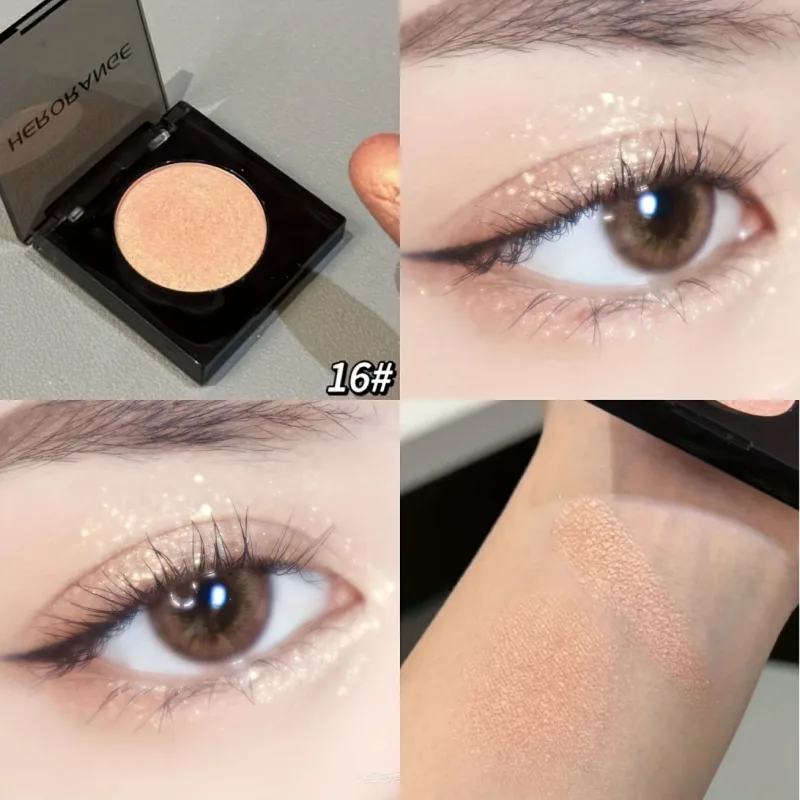 Herorange 16 Color Eyeshadow Highlight Palette Matte Shimmer Orange Brown Pink Champagne Waterproof Portable Festival Mak