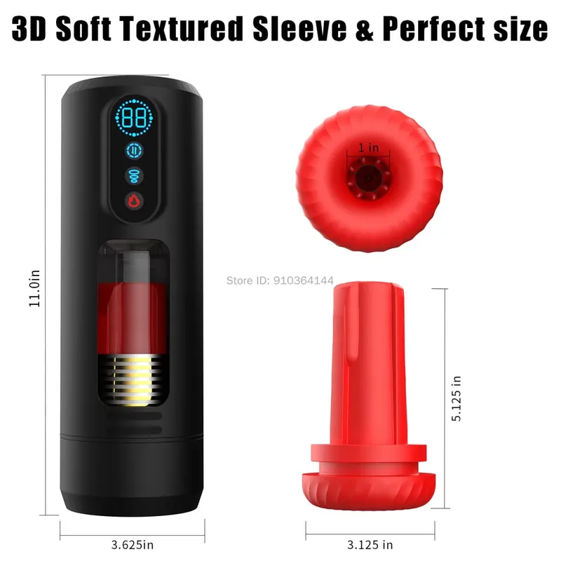 Automatic Telescopic Sucking Heating Male Masturbator Realistic Penis Pump Pocket Pussy 9 Vibrating Sex Machine Sex Toys for Men