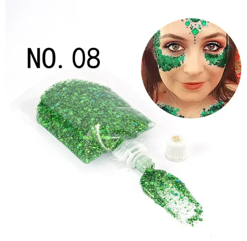 40ML Face Eye Glitter Sequin Gel Cream Stage Party Shimmer Gel Colorful Makeup Body Lips Hair Nail Cosmetic Festival Eyeshadow