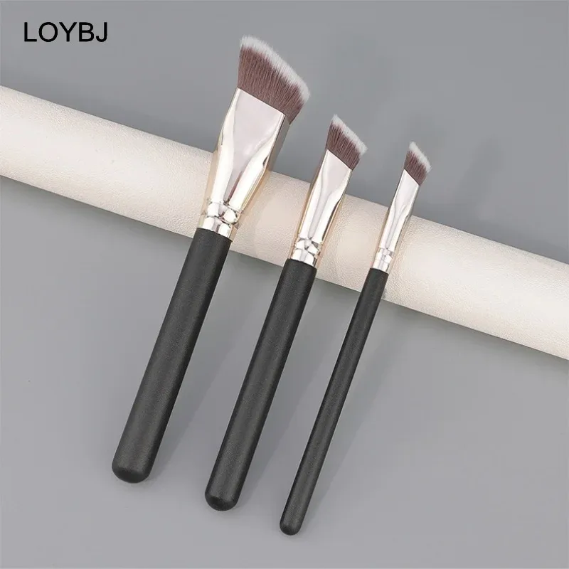 3pcs Angled Foundation Makeup Brush Set Professional Makeup Brushes for Liquid Foundation Cream BB Concealer Women Beauty Tools