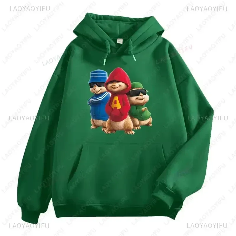 Alvin and The Chipmunks Anime Hoodies Eco Friendly A Letters Printing Sweatshirt Casual Streetwear Unisex Pullovers promo