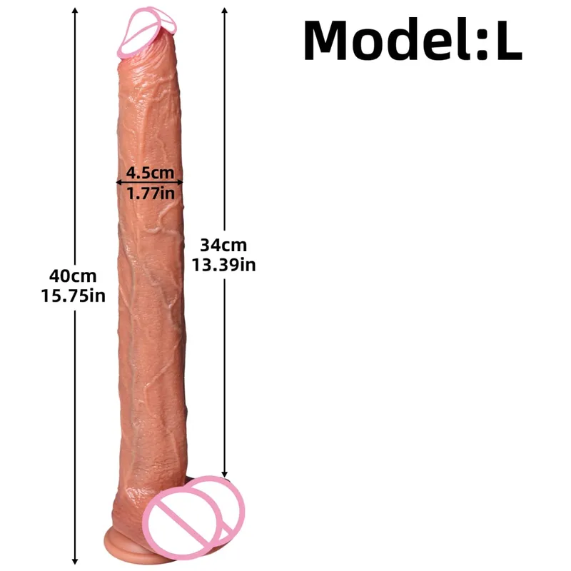 Super Long Realistic Dildos Butt Plug Soft Silicone Penis Adult Supplies Suction Cup Sex Toys for Woman Men Vagina Anal Massage