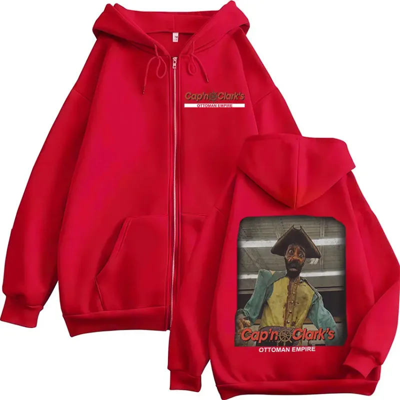 Movie Backrooms Cap'n Clark's Ottoman Empire Zipper Hoodies Men's Women Clothing Casual Long Sleeves Zip Up Sweatshirts Jackets