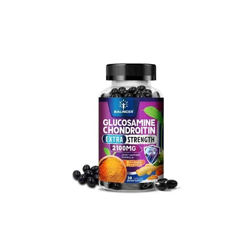 Glucosamine Chondroitin Capsules with Turmeric Root for Support Stress Relief Bone Joint & Immune Health Dietary Supplement
