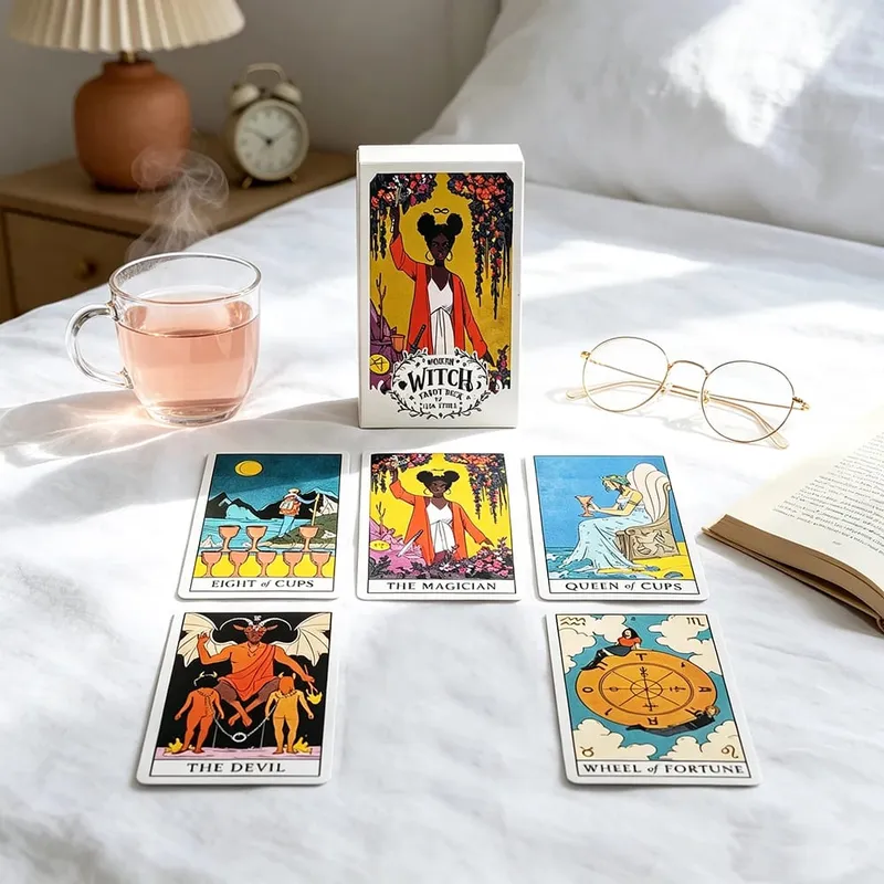 Modern Witch Tarot Deck 78 Cards English Version Divination Board Game Cards Game Spiritual Guidance Tarot Deck for Beginners