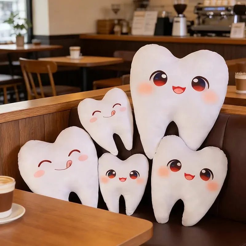 Simulation Lovely Tooth Plush Toys Cute Expression White Teeth Stuffed Soft Pillow Funny Sofa Cushion Gift For Children Gifts
