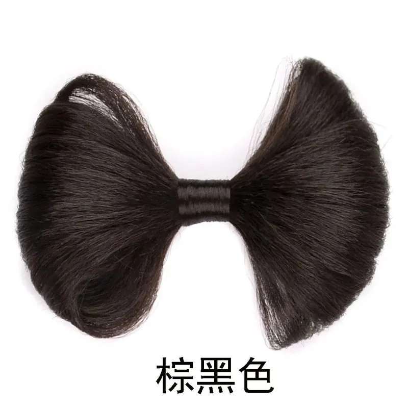1B Black Synthetic wigs Butterfly Hair Buns 9x12cm 15g Claw Clip Ponytail Hair Pieces for Kids Easy Install Hair Accessories