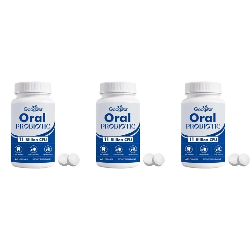 Googeer Oral Probiotic Lozenges 11 Billion CFU Mint Flavor Supports Oral Gum Throat Health and Fresh Morning Breath 60 Lozenges