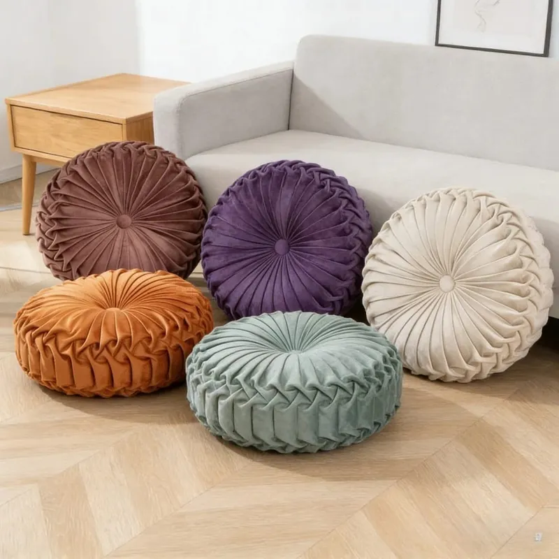 Plush Pumpkin Cushion Handmade Lumbar Support Pillow for Sofa Bed Office Nordic Decor — image 7