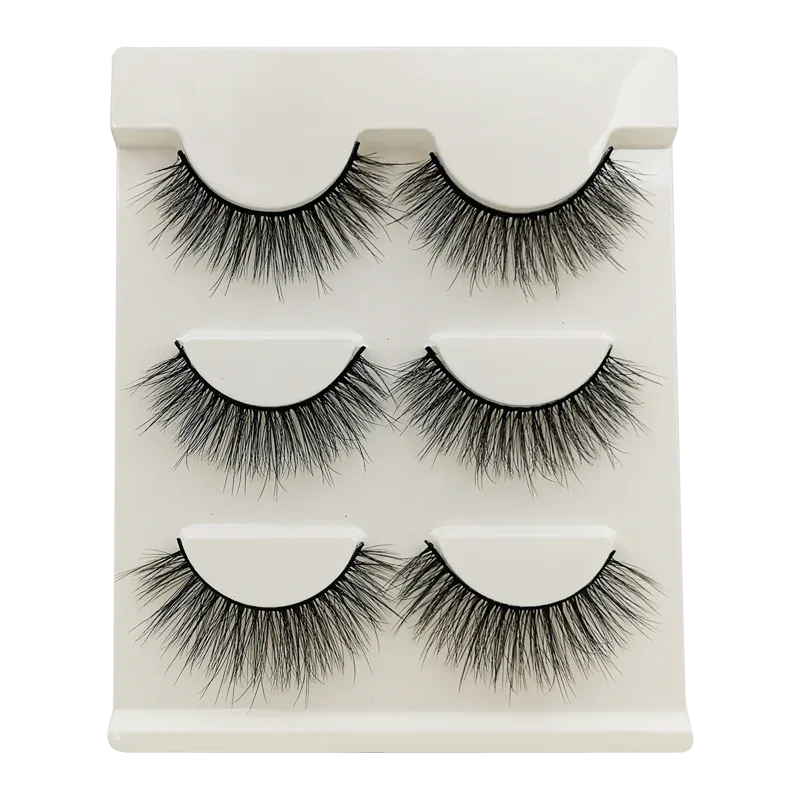 Halve øjenvipper Katteøjevipper 3/5/10 par falske øjenvipper Fluffy Blødt naturligt udseende Klart bånd 3D Mink-vipperforlængelse makeup — image 19