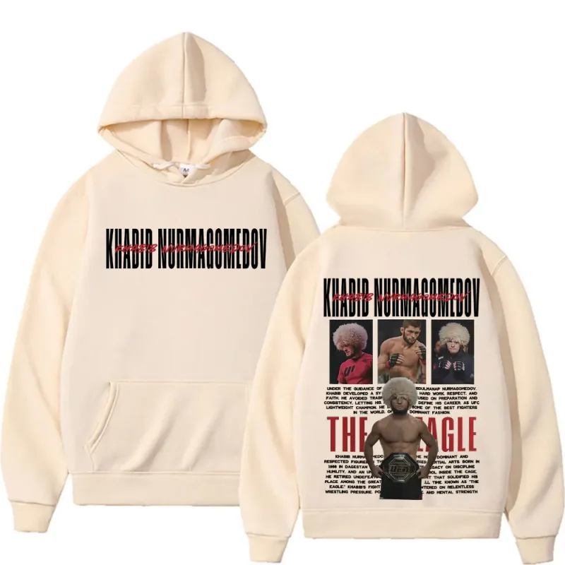 Khabib Nurmagomedov THE EAGLE Merch Sweatshirt Vêtements pour hommes Harajuku Classique Sweats à capuche surdimensionnés Polaire Sweat à capuche confortable de haute qualité — image 6