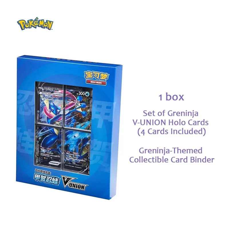 Original Pokemon TCG Card Quartet Coupling V-Union gaveæskesæt - Pikachu Mew-Two - 100 % autentiske samlekort