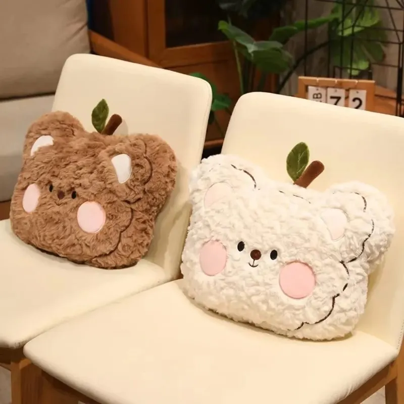 Seat Companion Soft Curly Fluff Bear Pillow Blush Cheek Cute Sofa Cushion Adorable Animal Stuffed Pillow Home Decor