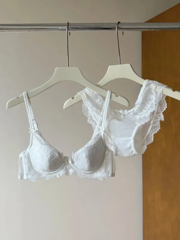 Reggiseno di pizzo francese viola ricamato con ferretto morbido minimizzatore busto grande ascensore anti-abbassamento raccolta supporto lingerie quotidiana set reggiseno 32-38