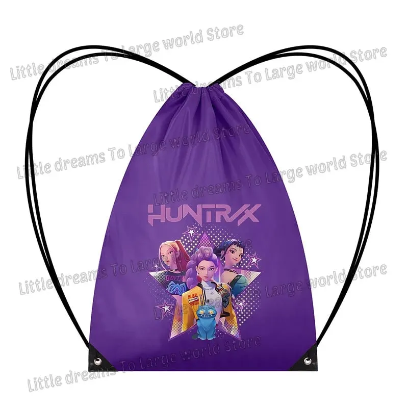 Anime Figure Drawstring Bag Portable Backpack Large Capacity Gym Sports Clothes Organizer Storage Pouch Bundle Pocket Women Gift