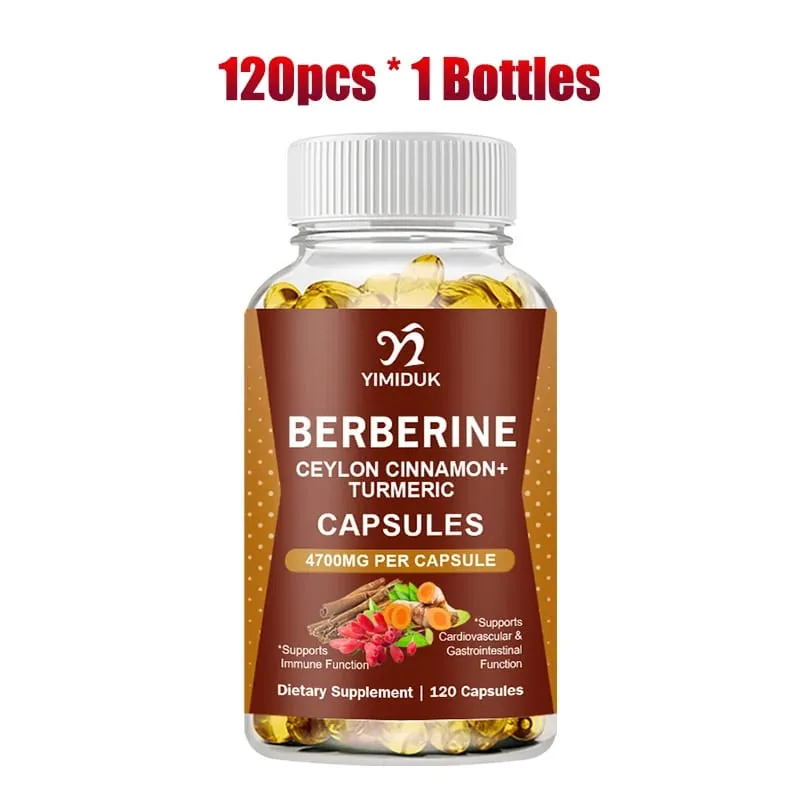 Berberine 4700 Mg Supplement with Ceylon Cinnamon Support Heart Health Immune System Healthy GI & Cholesterol Gluten-Free