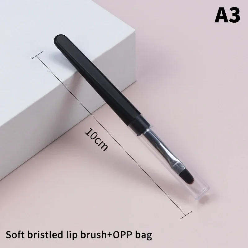 ★▲1PC Portable Eyeshadow Makeup Brushes Travel Size Makeup Brushes Eyebrow Silicone Glit Essential Cosmetic Tools With Lid