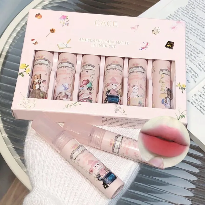 6 Colors Matte Liquid Lipstick Makeup Sets Waterproof Sexy Red Nude Lipgloss Long Lasting Lip Mud Cosmetic Kits Lip Stain