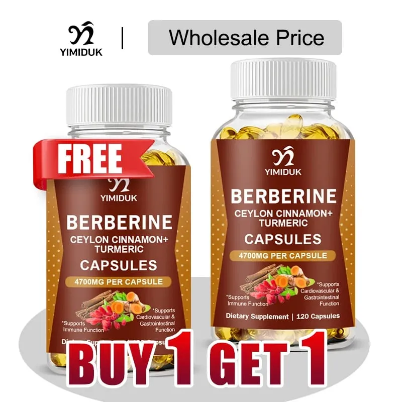 Berberine 4700 Mg Supplement with Ceylon Cinnamon Support Heart Health Immune System Healthy GI & Cholesterol Gluten-Free — image 1