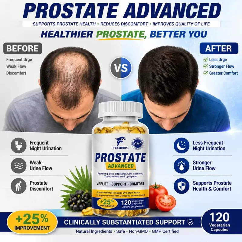 Advanced Saw Palmetto Capsules for Men Support Hair Bladder Urinary Tract & Prostate Health Reducing Nighttime Bathroom Trips