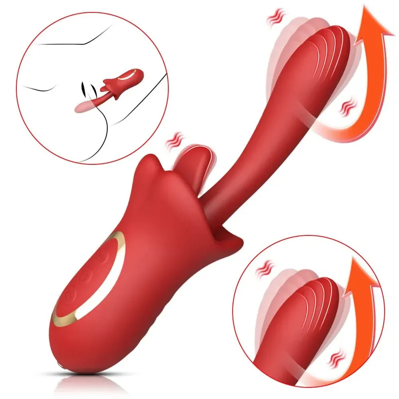 10-hastigheds stødvibrator til kvinder 3 tunge slikketilstande G Spot klitoris massager 100 % vandtæt voksen sexlegetøj