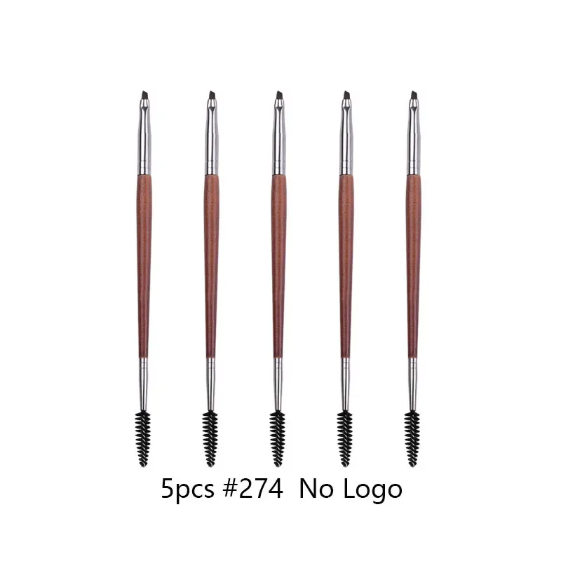 1 pieza #274 brocha de maquillaje de cejas en ángulo de doble punta, brochas de maquillaje profesionales de madera Natural, herramientas cosméticas