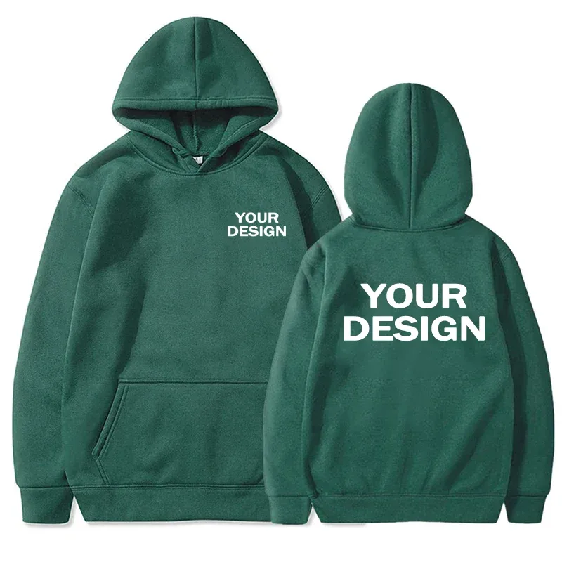Customized printed men's and women's hoodies, loose casual solid color hoodies, personalized street long sleeved sweatshirts — image 11