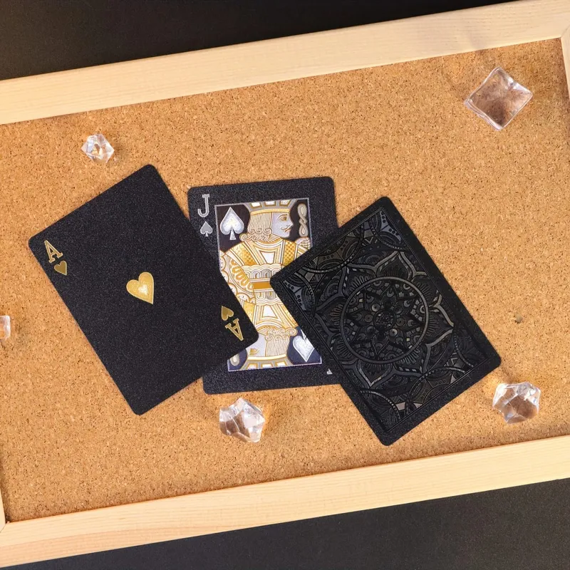 Black Gold Playing Card Game; Plastic Waterproof Poker Suit; Magic Package Board Game Gift Collection