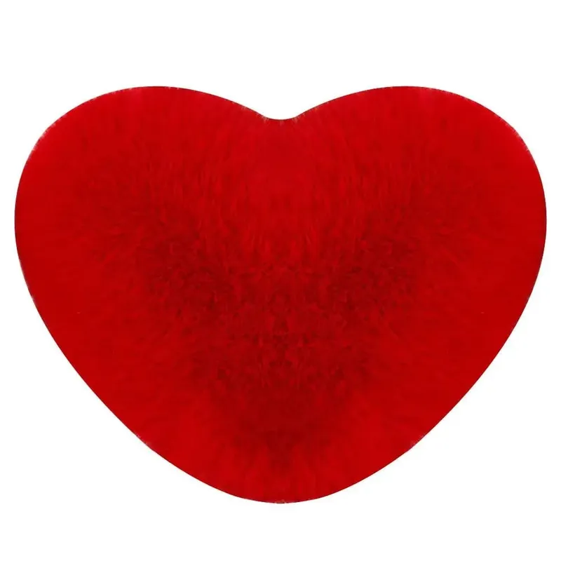 New Fur Heart Pillow Pink Color PP Cotton Heart Plush Pillow Fluffy Love Heart Shaped Stuffed Pillow for Birthday